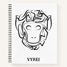 Zwart-witte tribale aap notitieboek