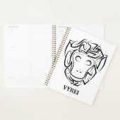 Zwart-witte tribale aap planner (Display)