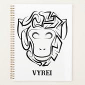 Zwart-witte tribale aap planner (Voorkant)