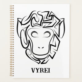 Zwart-witte tribale aap planner