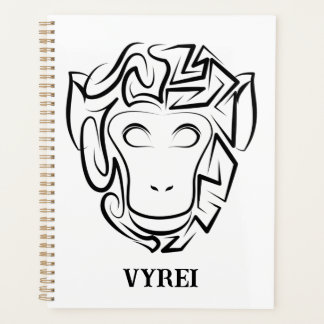 Zwart-witte tribale aap planner