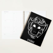 Zwart-witte tribale aap planner (Display)