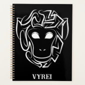 Zwart-witte tribale aap planner (Voorkant)