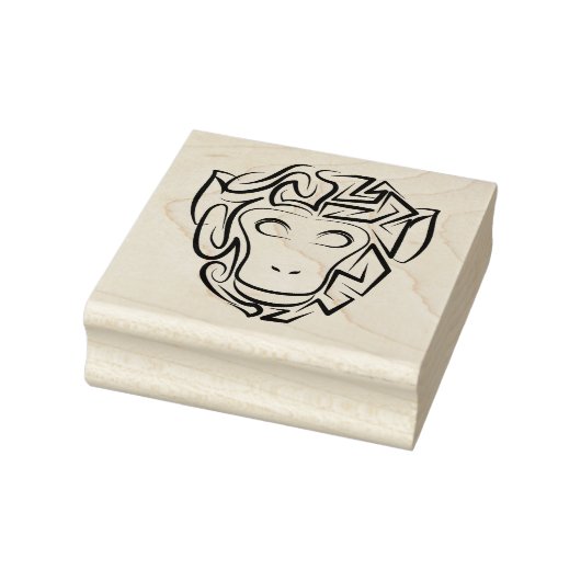 Zwart-witte tribale aap rubberstempel (Stempel)