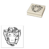 Zwart-witte tribale aap rubberstempel (Gestempeld)