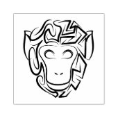 Zwart-witte tribale aap rubberstempel (Afrduk)
