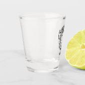 Zwart-witte tribale aap shot glas (Links)