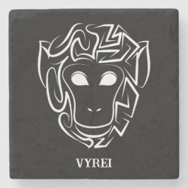 Zwart-witte tribale aap stenen onderzetter