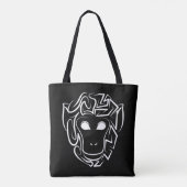 Zwart-witte tribale aap tote bag (Achterkant)