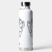 Zwart-witte tribale aap waterfles (Rechts)