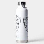 Zwart-witte tribale aap waterfles (Links)