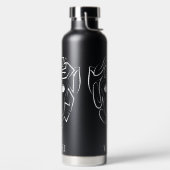 Zwart-witte tribale aap waterfles (Links)
