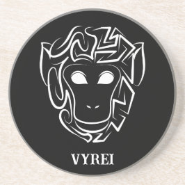 Zwart-witte tribale aap zandsteen onderzetter