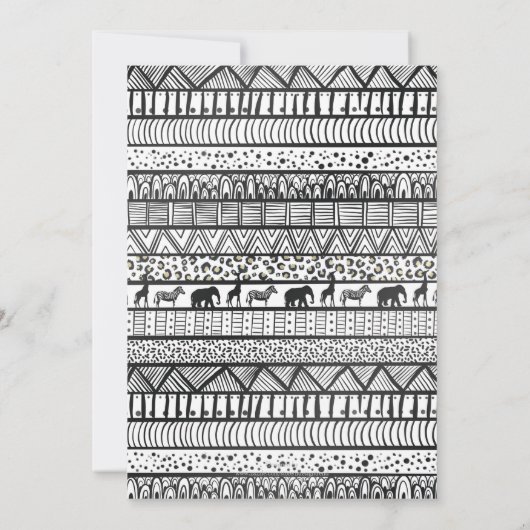 Zwart Witte Tribale Afrikaanse Patroon Kaart (Achterkant)