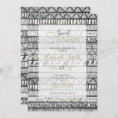 Zwart Witte Tribale Afrikaanse Patroon Kaart (Voorkant / Achterkant)