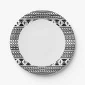 Zwart-witte tribale Aztec Papieren Bordje (Voorkant)