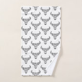 Zwart-witte tribale bull / Ox Bad Handdoek (Handdoek)