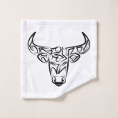 Zwart-witte tribale bull / Ox Bad Handdoek (Wasdoekje)