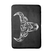 Zwart-witte tribale bull / Ox Badmat (Voorkant Verticaal)