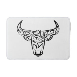 Zwart-witte tribale bull / Ox Badmat