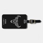 Zwart-witte tribale bull / Ox Bagagelabel (Voorkant horizontaal)