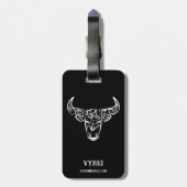 Zwart-witte tribale bull / Ox Bagagelabel (Achterkant verticaal)