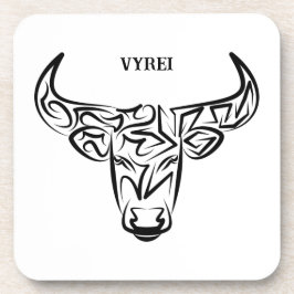 Zwart-witte tribale bull / Ox Bier Onderzetter