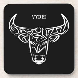 Zwart-witte tribale bull / Ox Bier Onderzetter