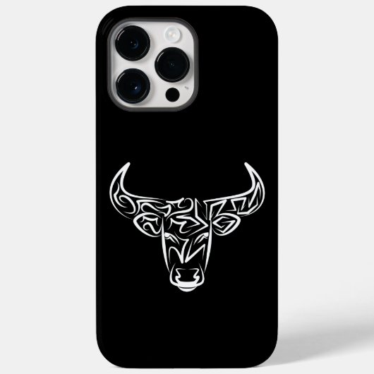 Zwart-witte tribale bull / Ox Case-Mate iPhone Case (Achterkant)