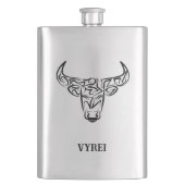 Zwart-witte tribale bull / Ox Flacon (Voorkant)