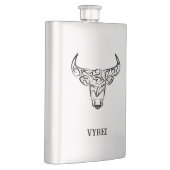 Zwart-witte tribale bull / Ox Flacon (Rechts)