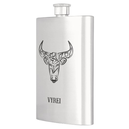 Zwart-witte tribale bull / Ox Flacon (Links)