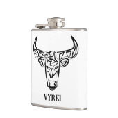 Zwart-witte tribale bull / Ox Heupfles (Links)