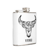 Zwart-witte tribale bull / Ox Heupfles (Rechts)