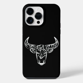 Zwart-witte tribale bull / Ox iPhone 14 Pro Max Hoesje