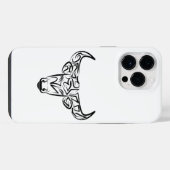 Zwart-witte tribale bull / Ox iPhone Hoesje (Achterkant horizontaal)