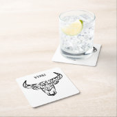 Zwart-witte tribale bull / Ox Kartonnen Onderzetters (Insitu)