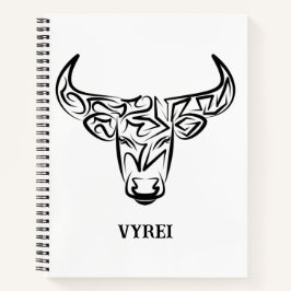 Zwart-witte tribale bull / Ox Notitieboek