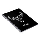 Zwart-witte tribale bull / Ox Notitieboek (Rechterzijde)