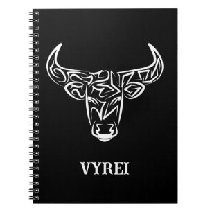 Zwart-witte tribale bull / Ox Notitieboek