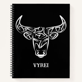 Zwart-witte tribale bull / Ox Notitieboek