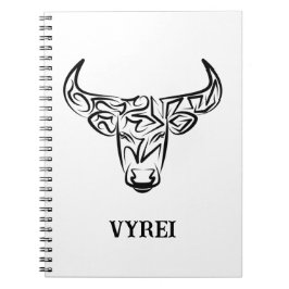 Zwart-witte tribale bull / Ox Notitieboek