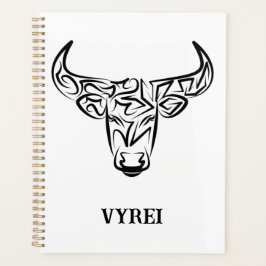 Zwart-witte tribale bull / Ox Planner