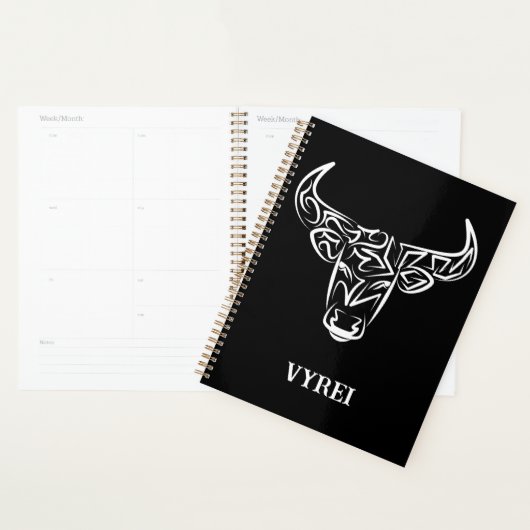 Zwart-witte tribale bull / Ox Planner (Display)