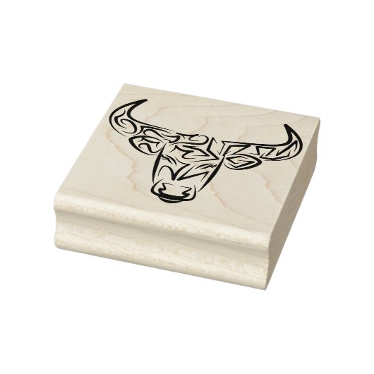 Zwart-witte tribale bull / Ox Rubberstempel (Stempel)