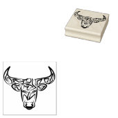 Zwart-witte tribale bull / Ox Rubberstempel (Gestempeld)