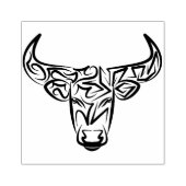 Zwart-witte tribale bull / Ox Rubberstempel (Afrduk)