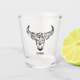 Zwart-witte tribale bull / Ox Shot Glas