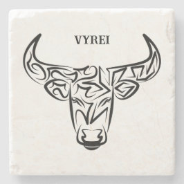 Zwart-witte tribale bull / Ox Stenen Onderzetter