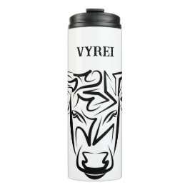 Zwart-witte tribale bull / Ox Thermosbeker